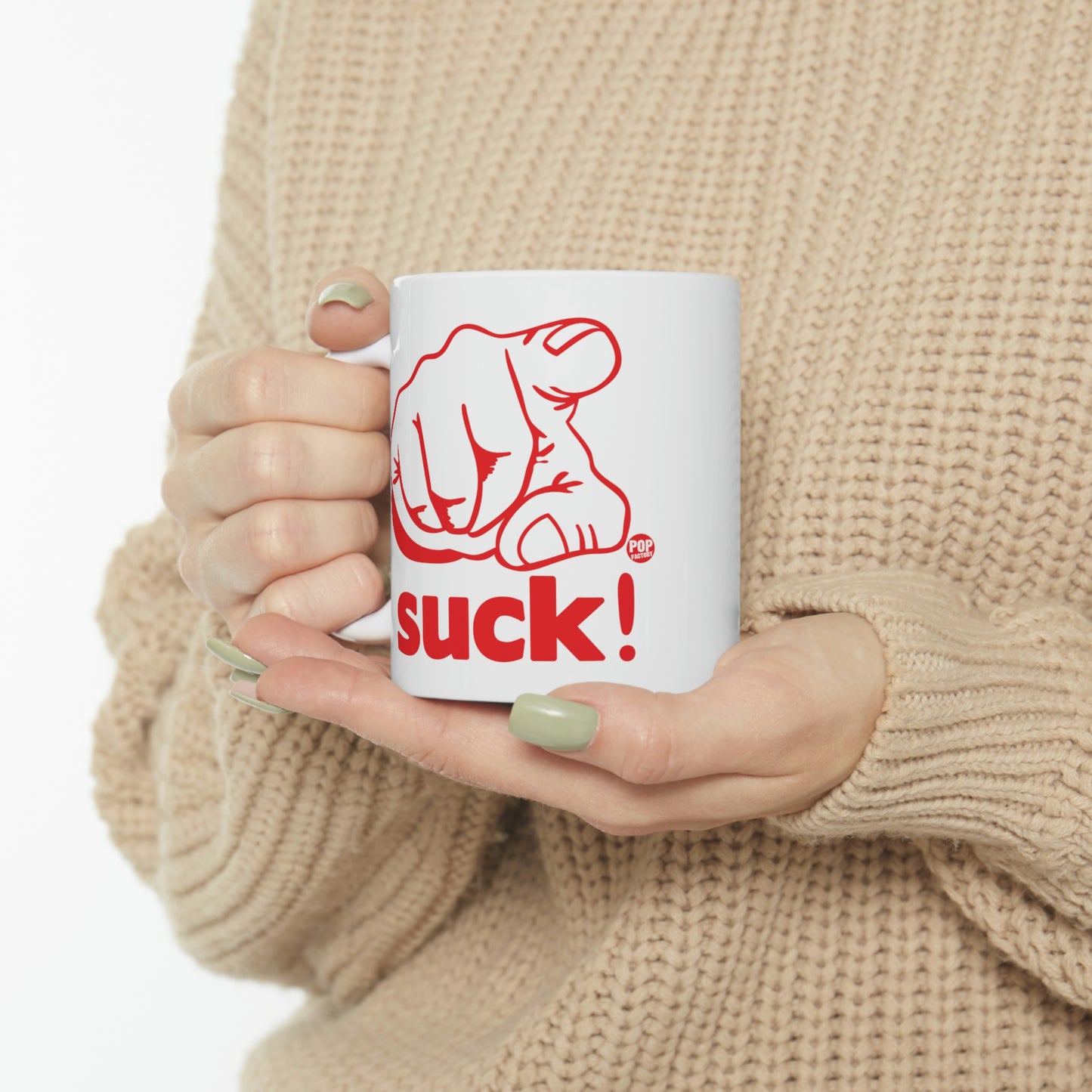 You Suck Finger Mug