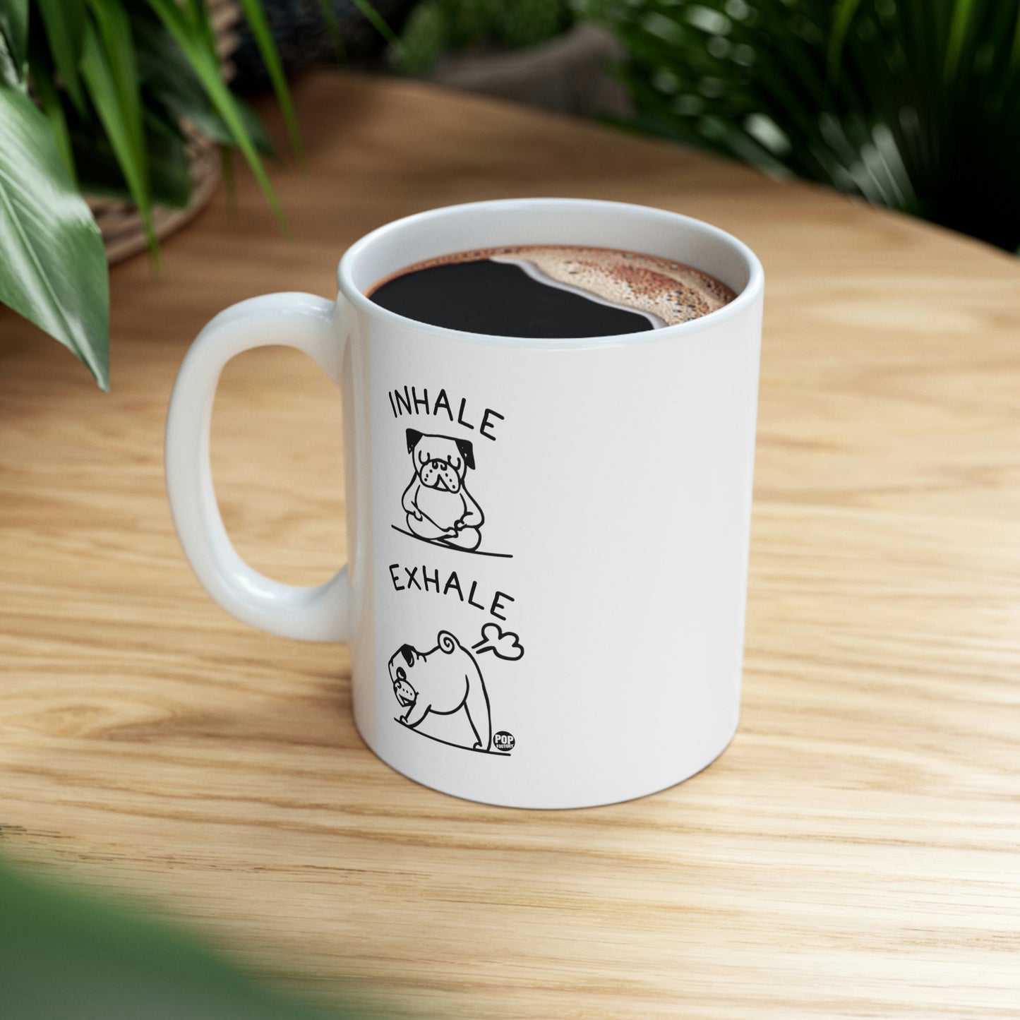 INHALE EXHALE DOG COFFEE MUG