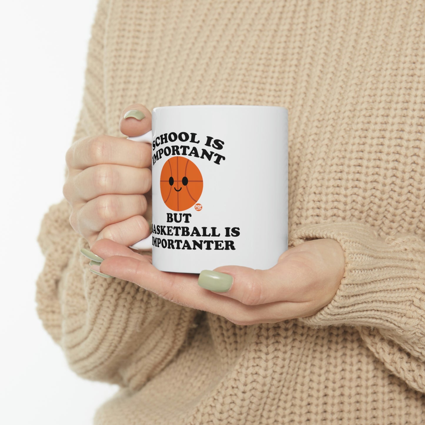 SCHOOL IS IMPORTANT BUT BASKETBALL IS IMPORTANTER COFFEE MUG