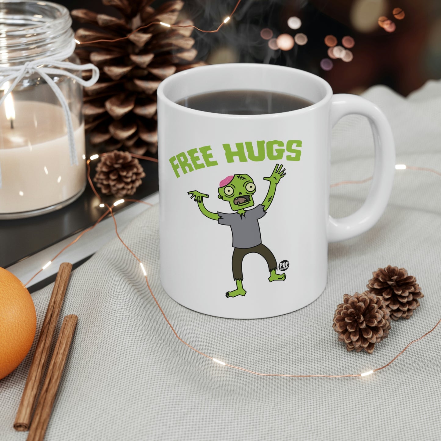 FREE HUGS ZOMBIE COFFEE MUG