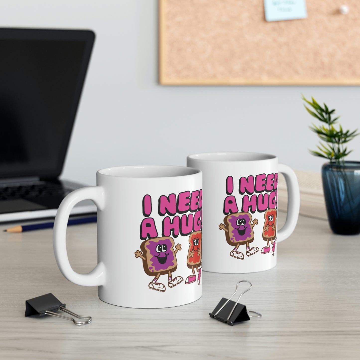 I NEED A HUG!  PBJ COFFEE MUG