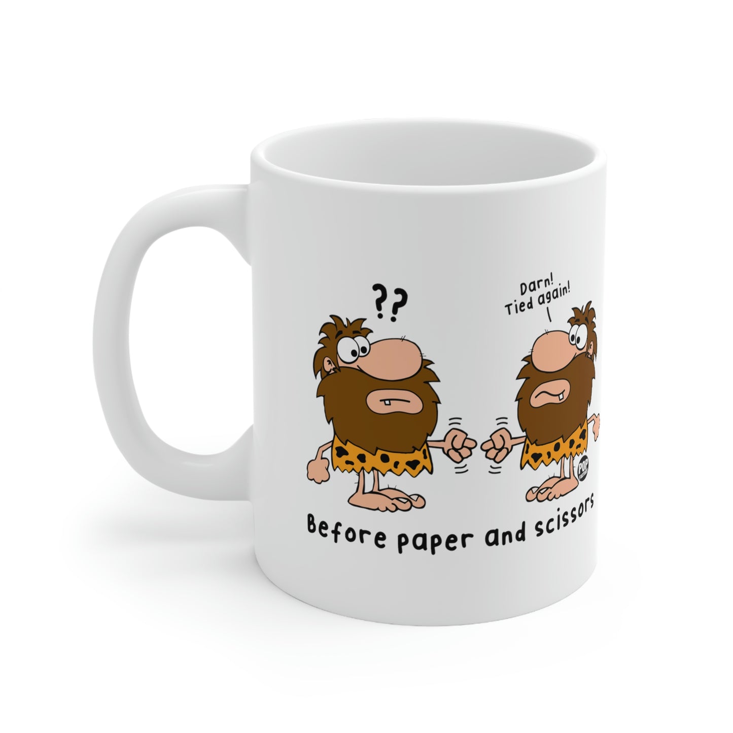 CAVEMEN ROCK SISSOR COFFEE MUG