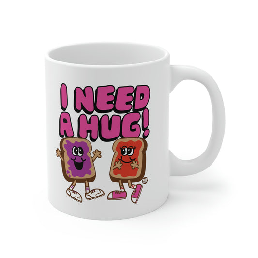 I NEED A HUG!  PBJ COFFEE MUG