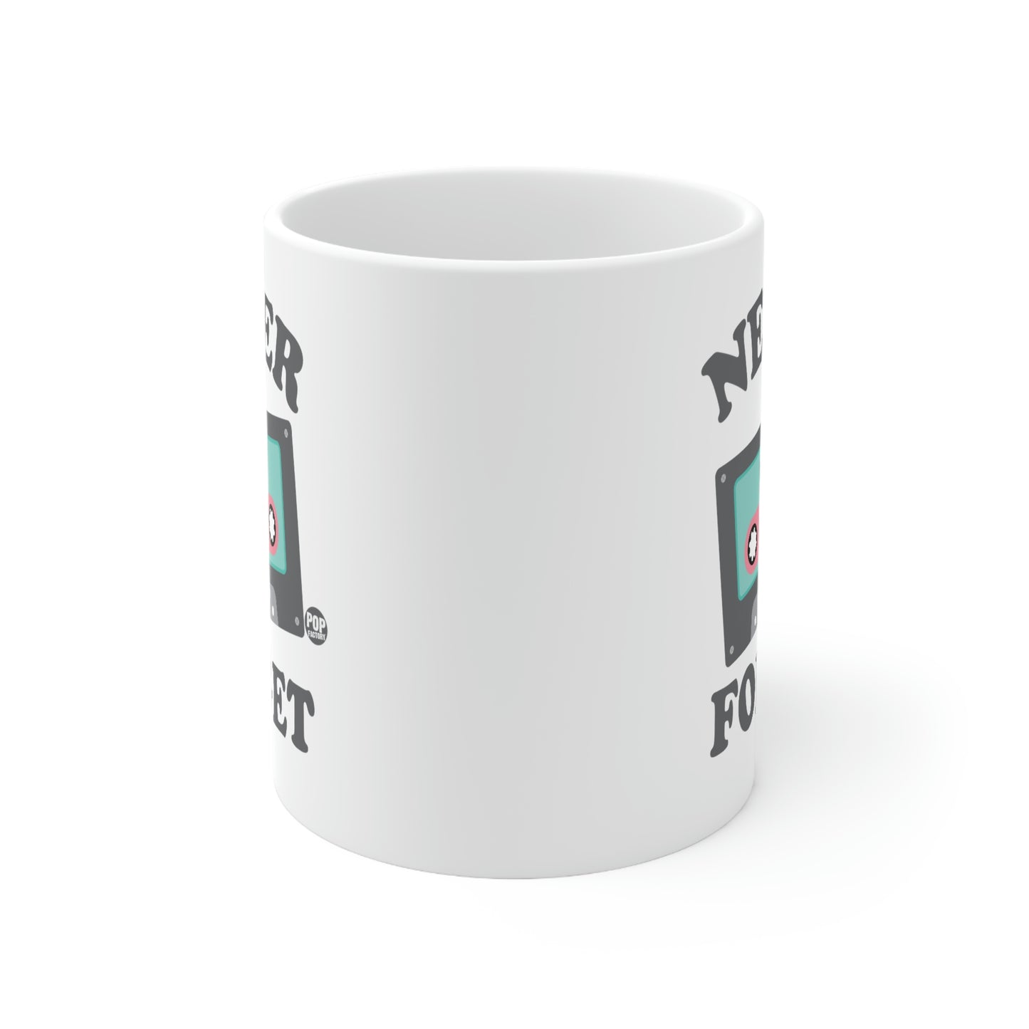 NEVER FORGET CASSETTE TAPE COFFEE MUG