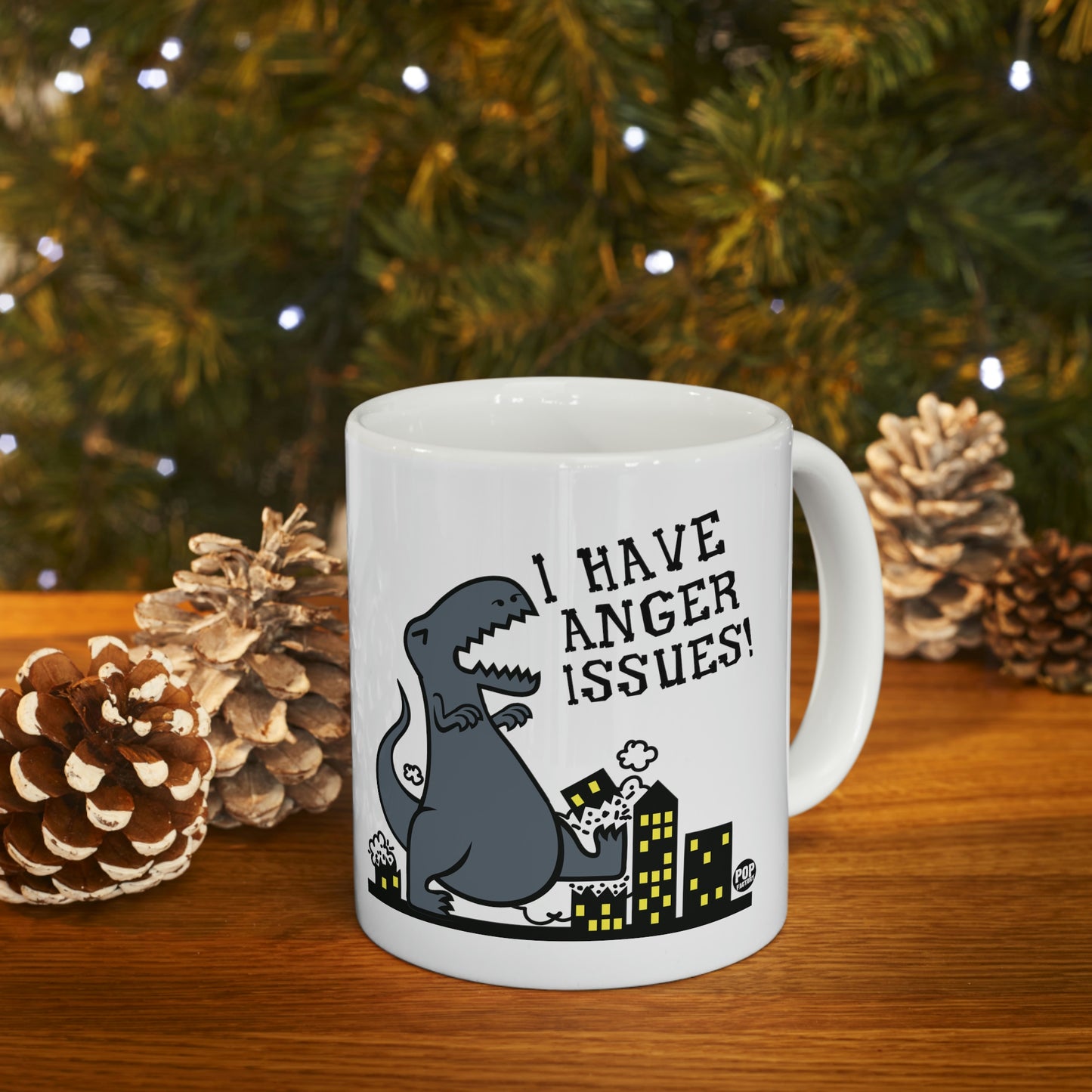 ANGER ISSUES DINOSAUR COFFEE MUG