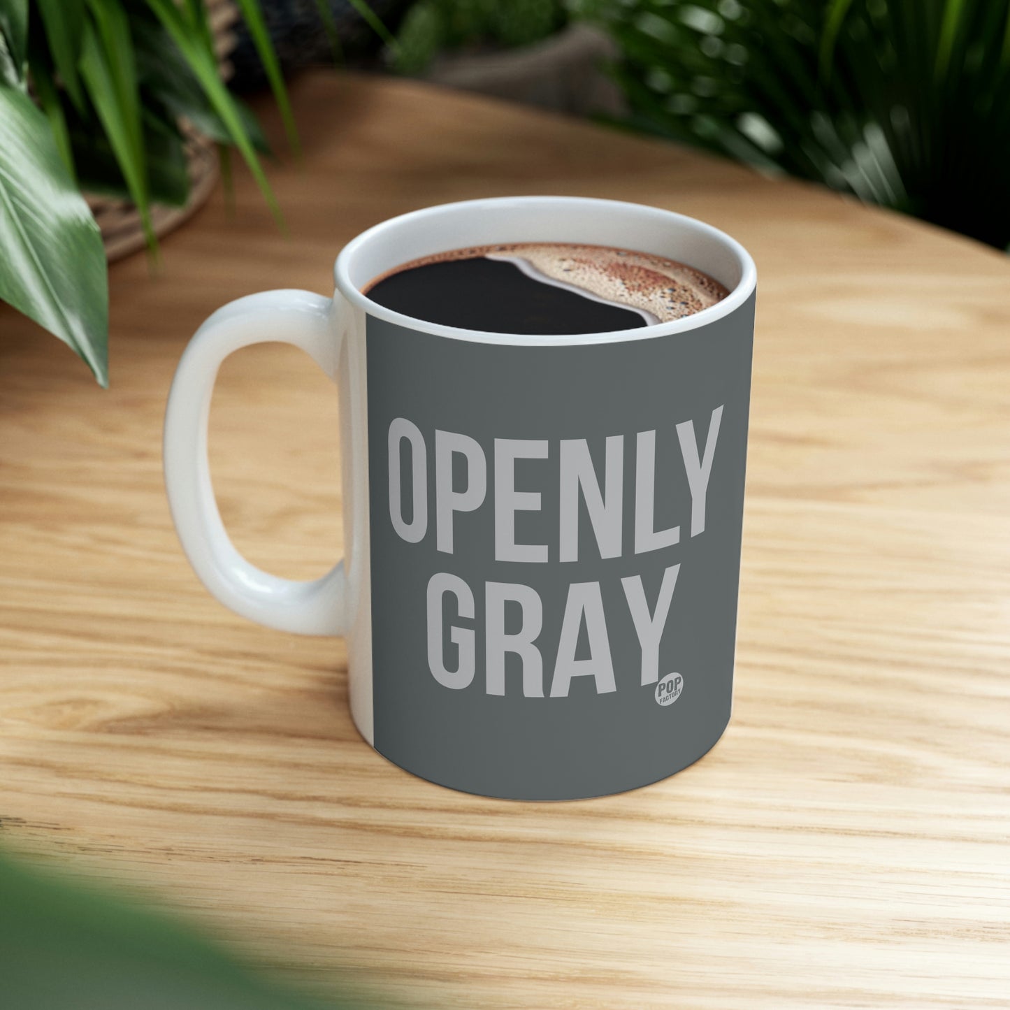 OPENLY GRAY COFFEE MUG