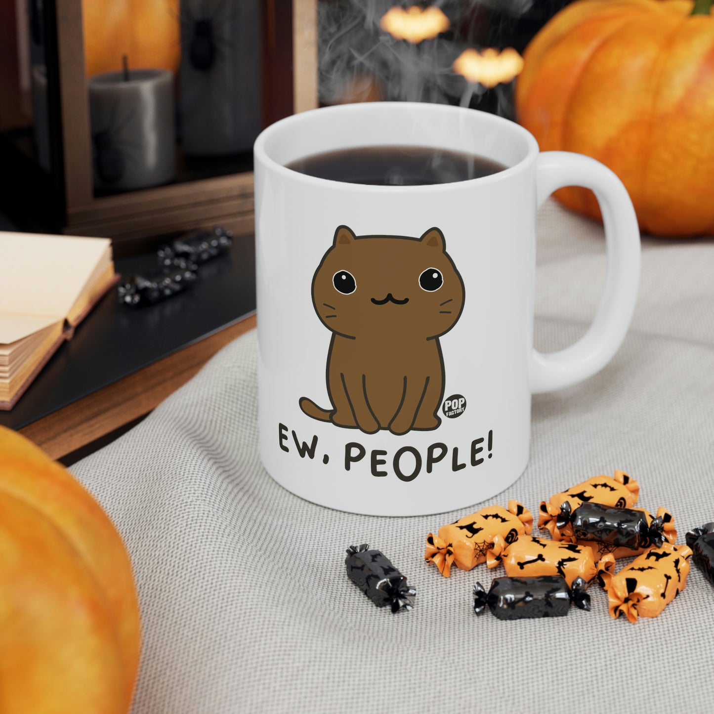 EW PEOPLE CAT COFFEE MUG