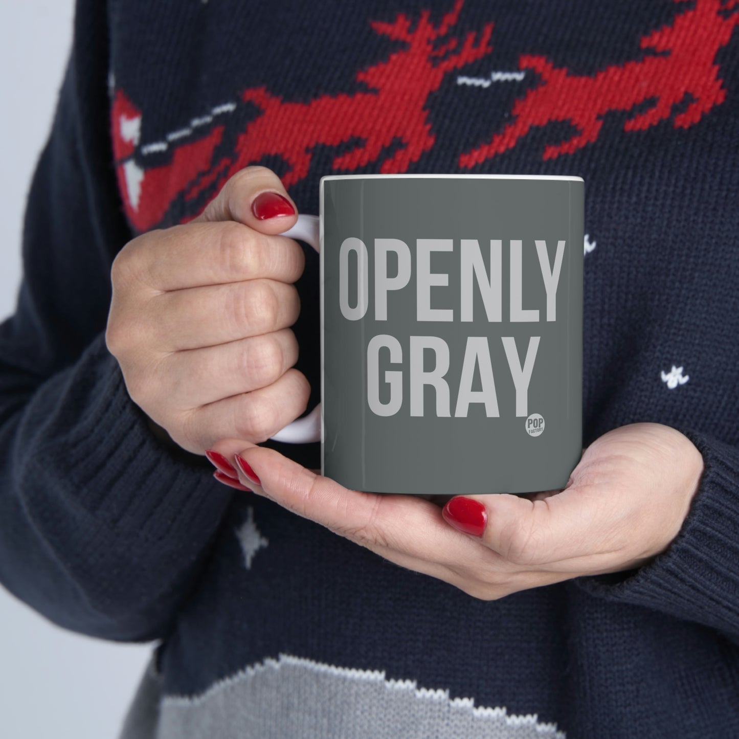 OPENLY GRAY COFFEE MUG