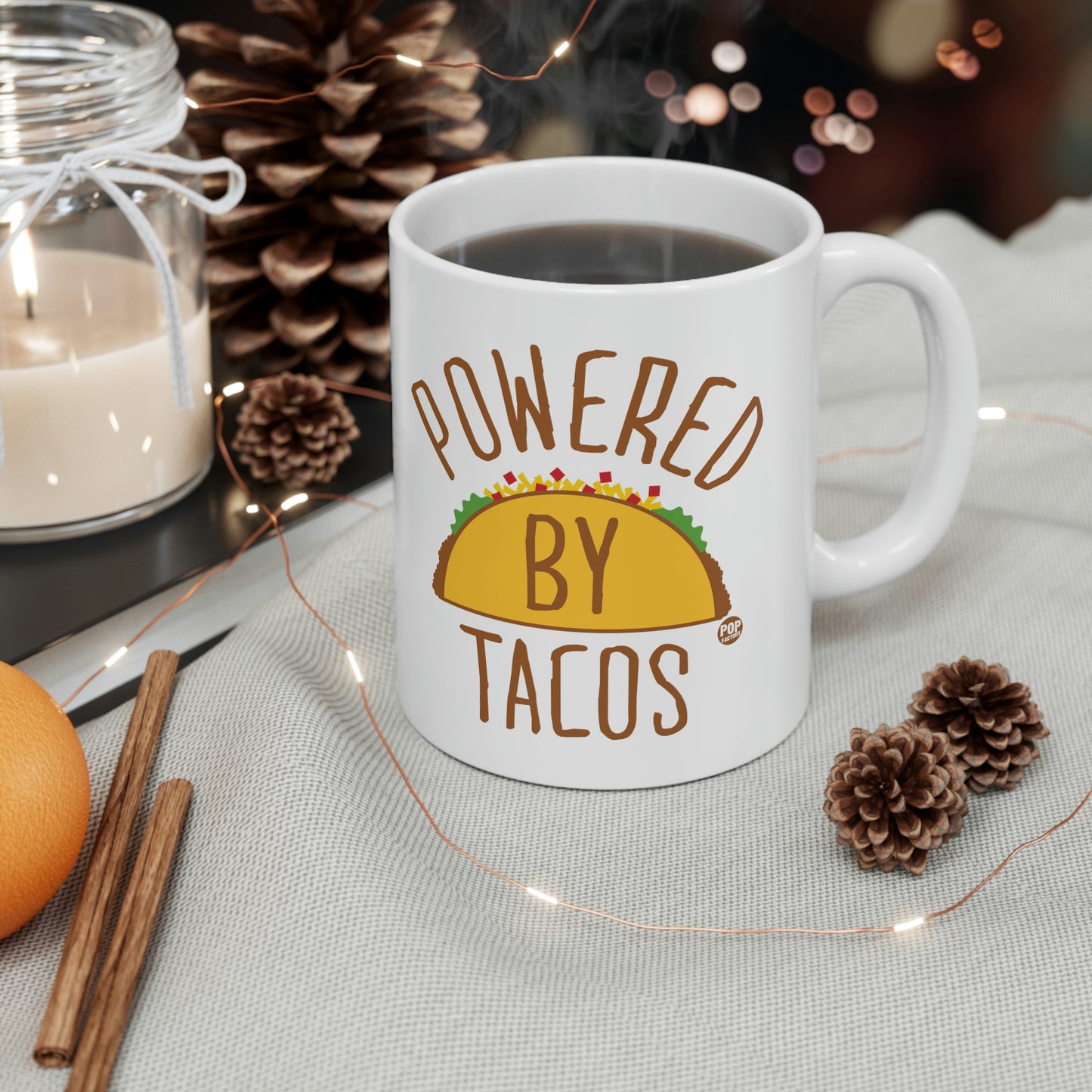 POWERED BY TACOS COFFEE MUG