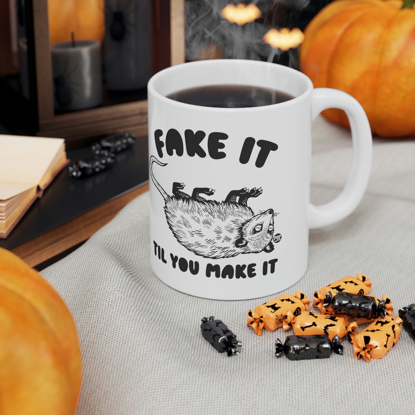 FAKE TIL MAKE IT POSSUM COFFEE MUG