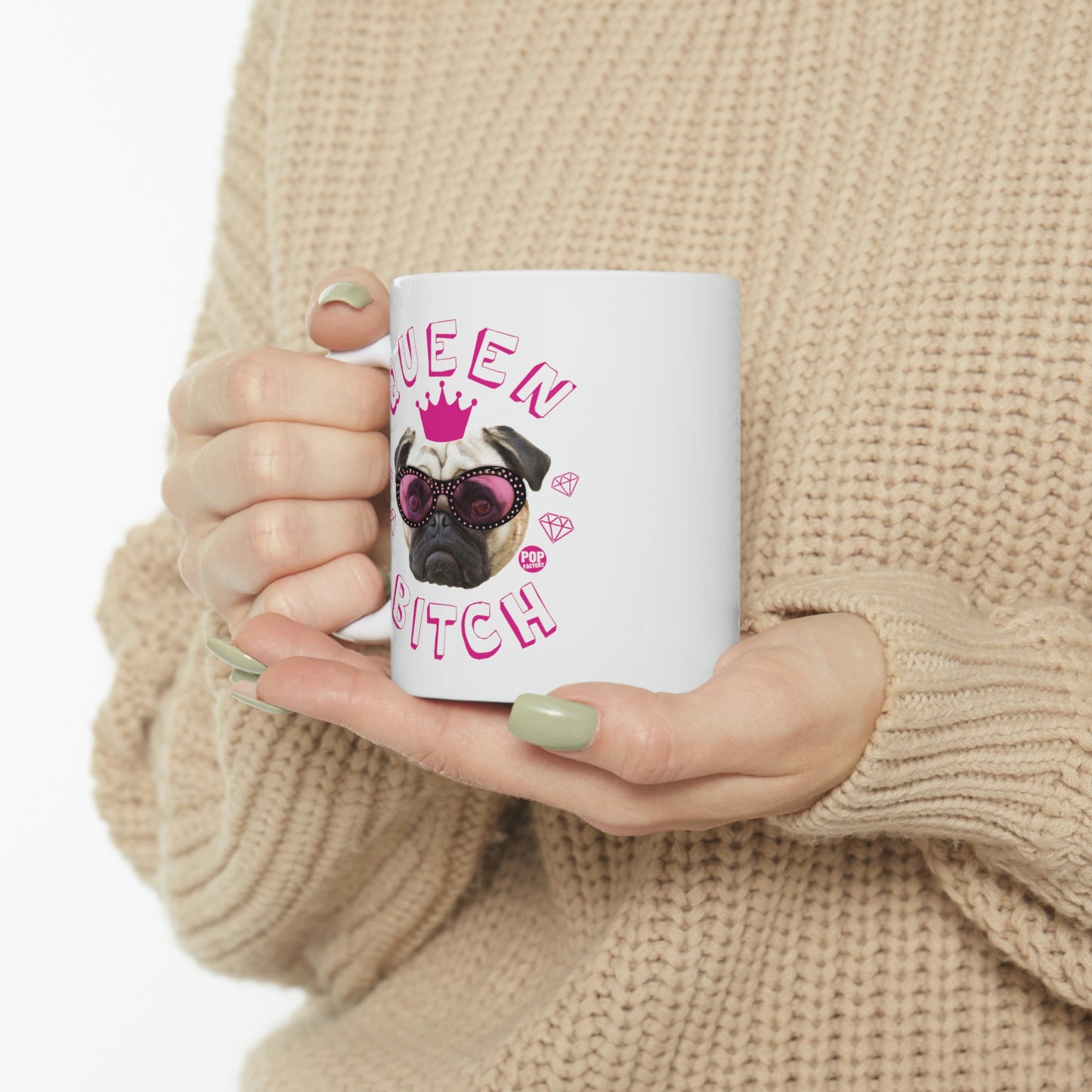 QUEEN BITCH PUG COFFEE MUG