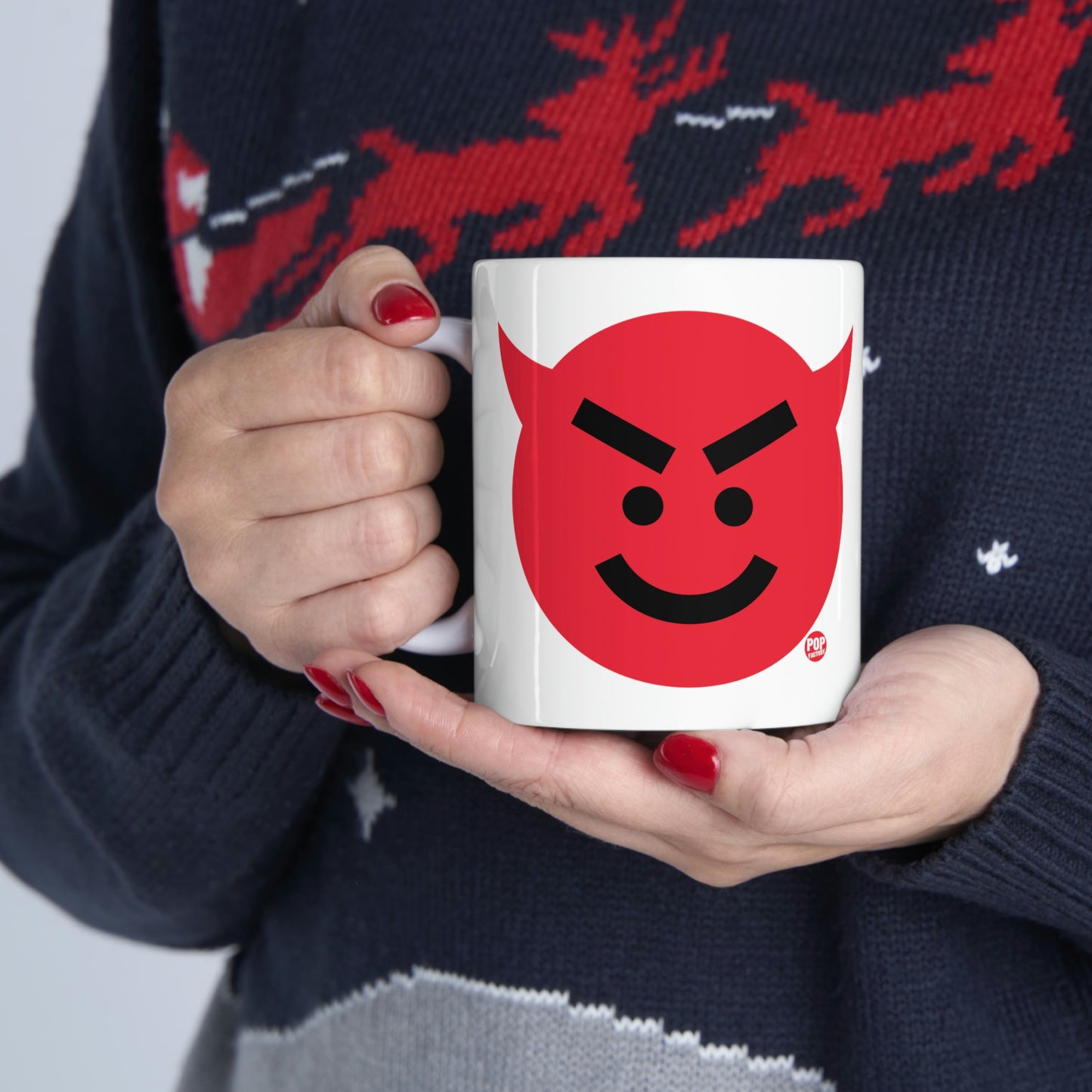 DEVIL SMILEY FACE COFFEE MUG