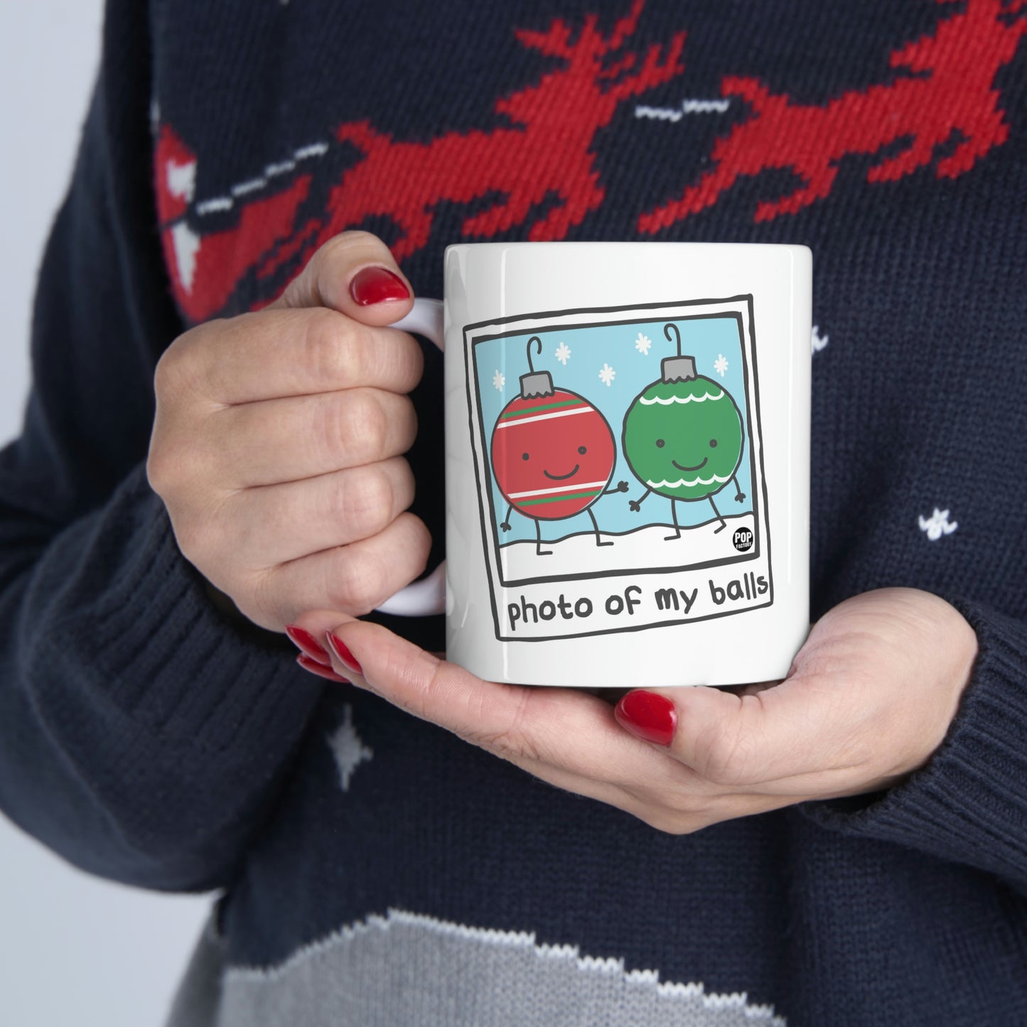 PHOTO OF MY BALLS XMAS COFFEE MUG*