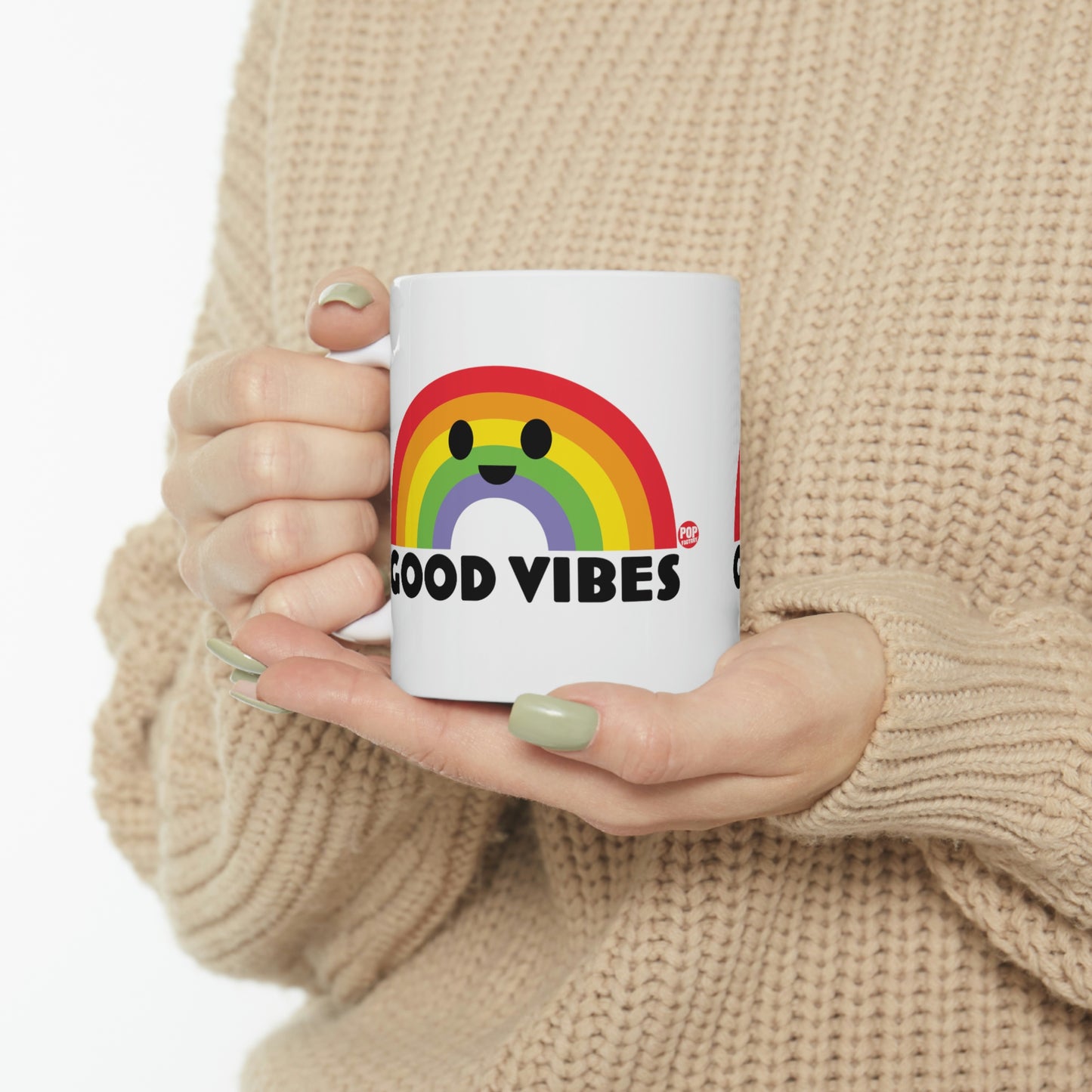 GOOD VIBES RAINBOW COFFEE MUG