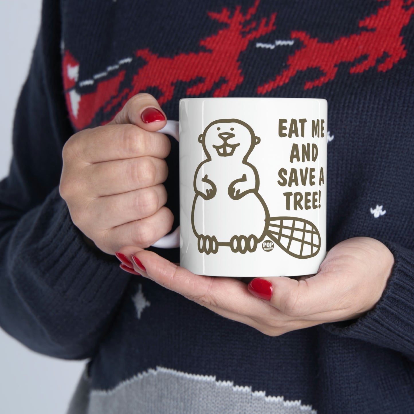 EAT ME SAVE TREE! BEAVER COFFEE MUG