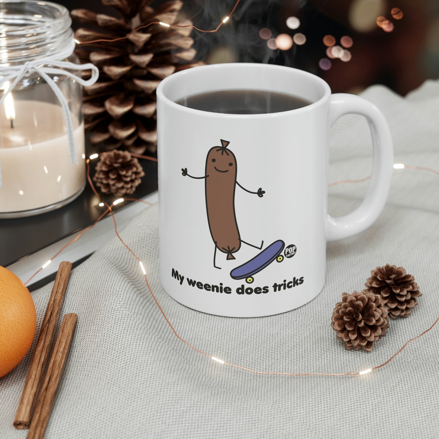 MY WEENIE DOES TRICKS COFFEE MUG