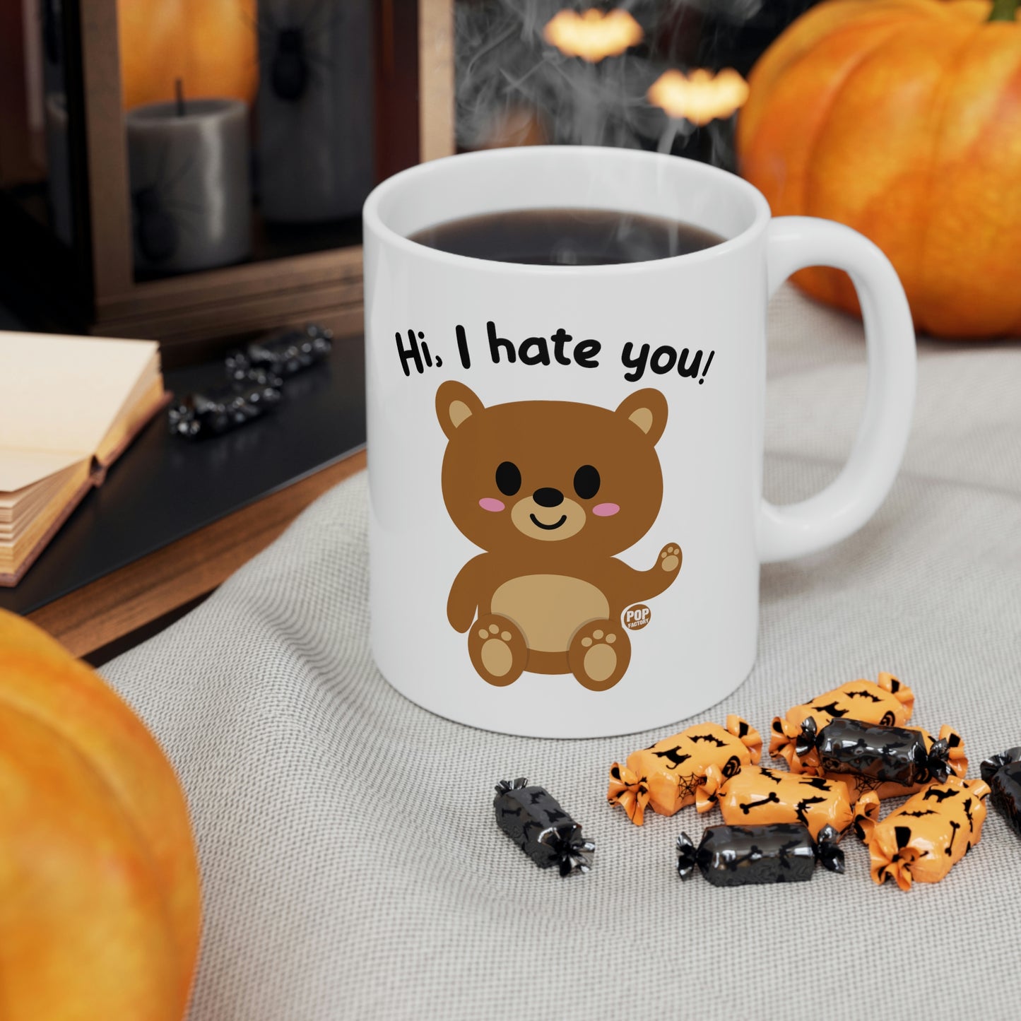 HI.  I HATE YOU BEAR COFFEE MUG