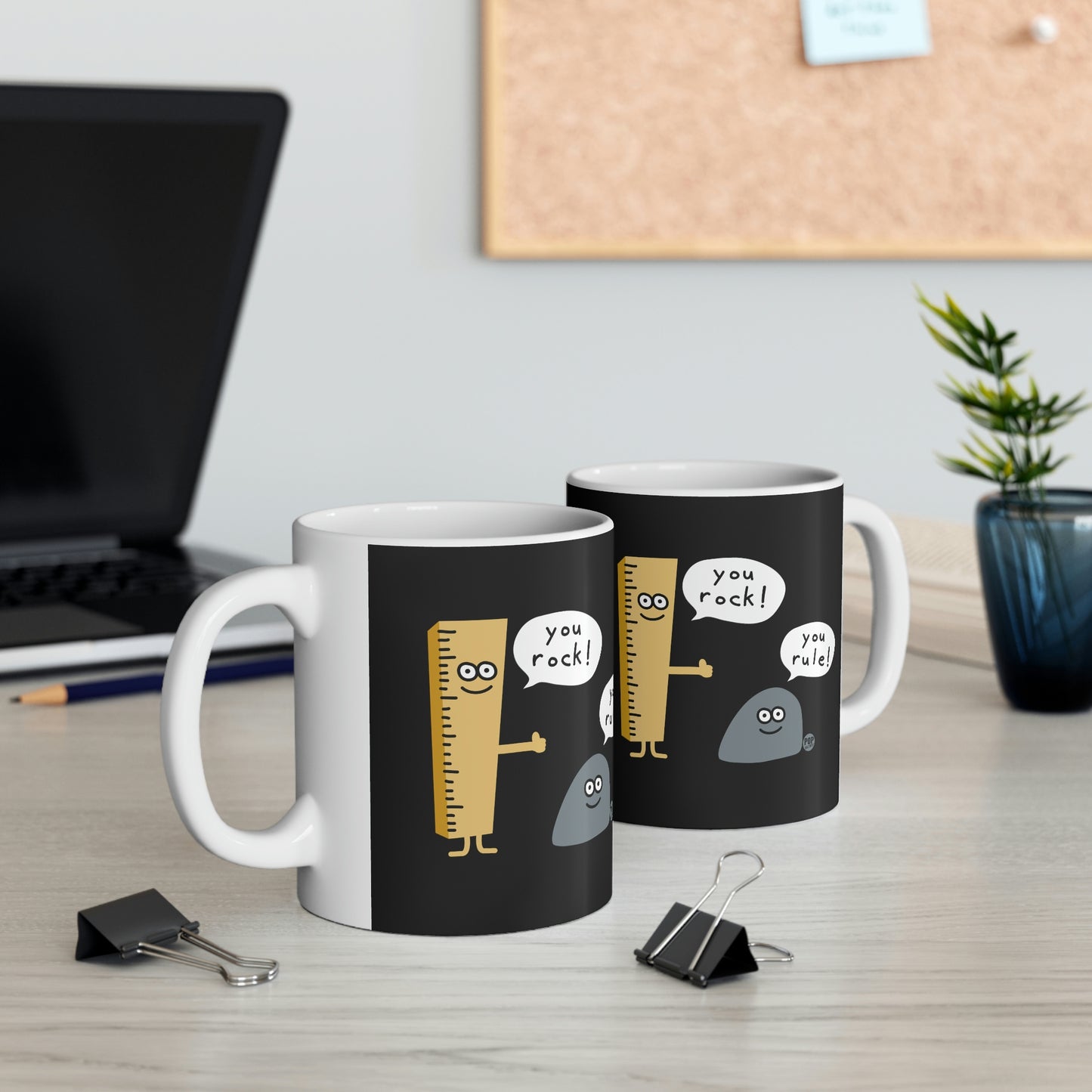 You Rock You Rule Mug – Funny Rock Pun Coffee Cup by StupidMug – Pop Factory® Gift for Pun Lovers & Coworkers
