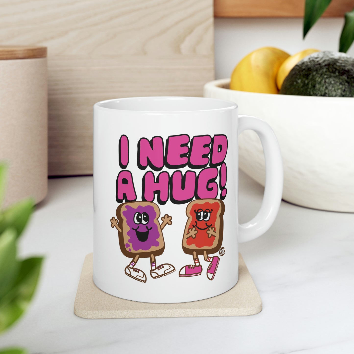 I NEED A HUG!  PBJ COFFEE MUG