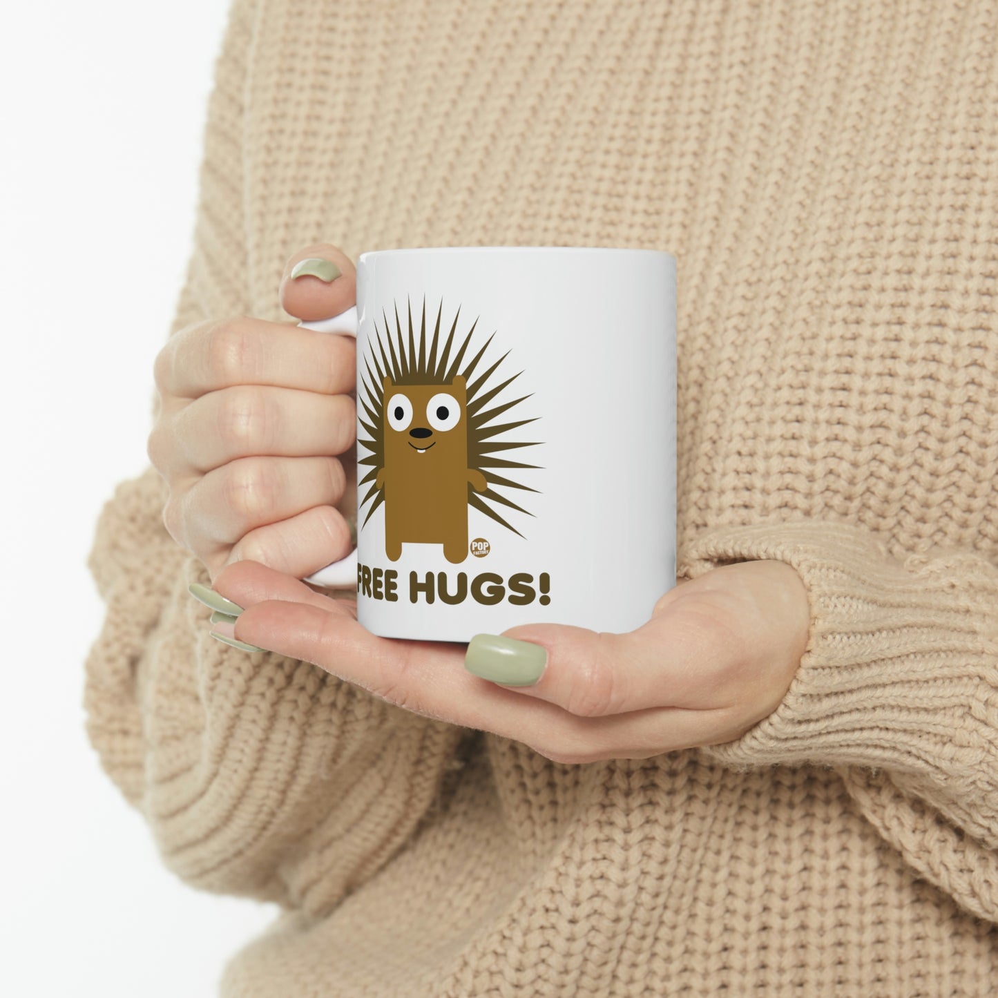 FREE HUGS PORCUPINE COFFEE MUG