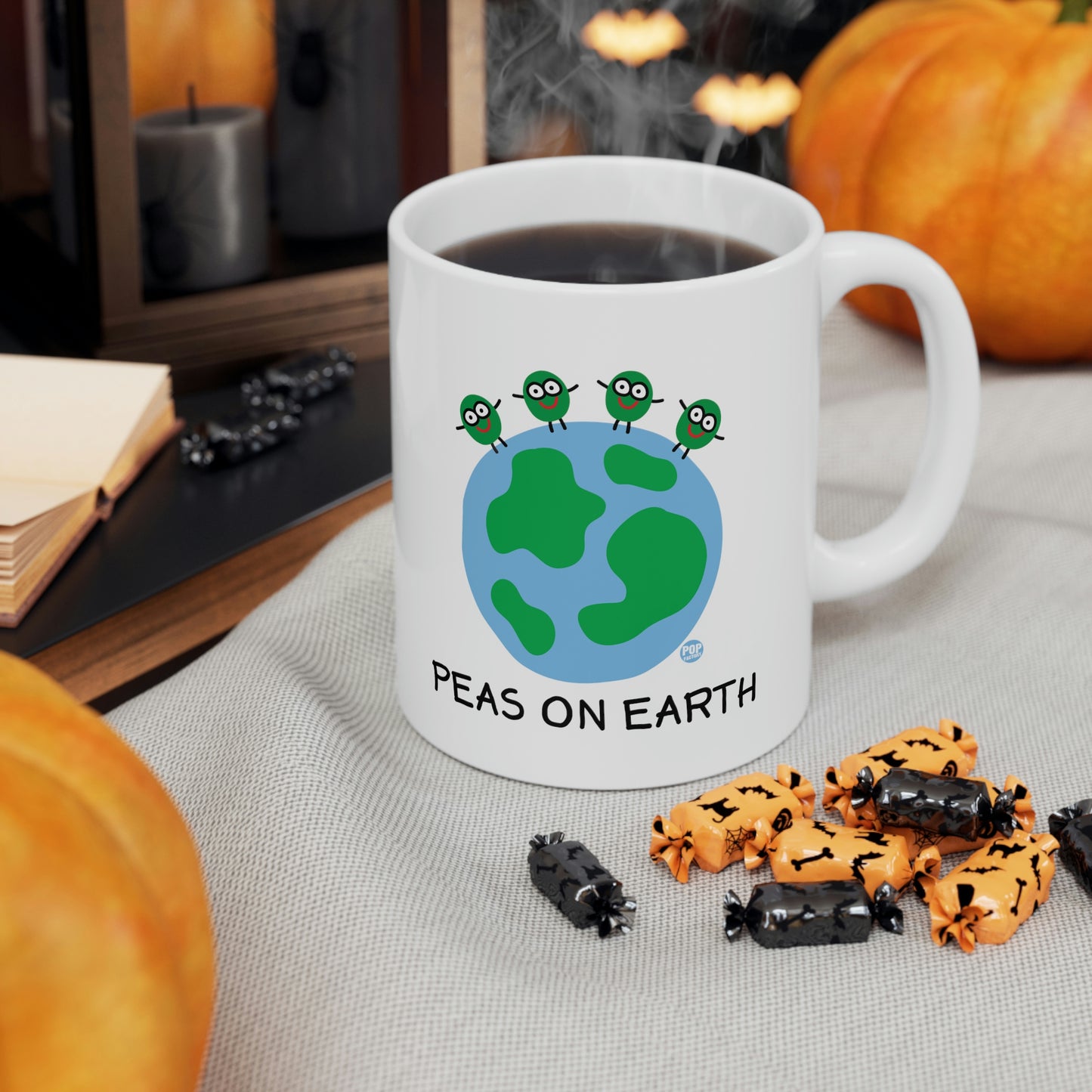 PEAS ON EARTH COFFEE MUG