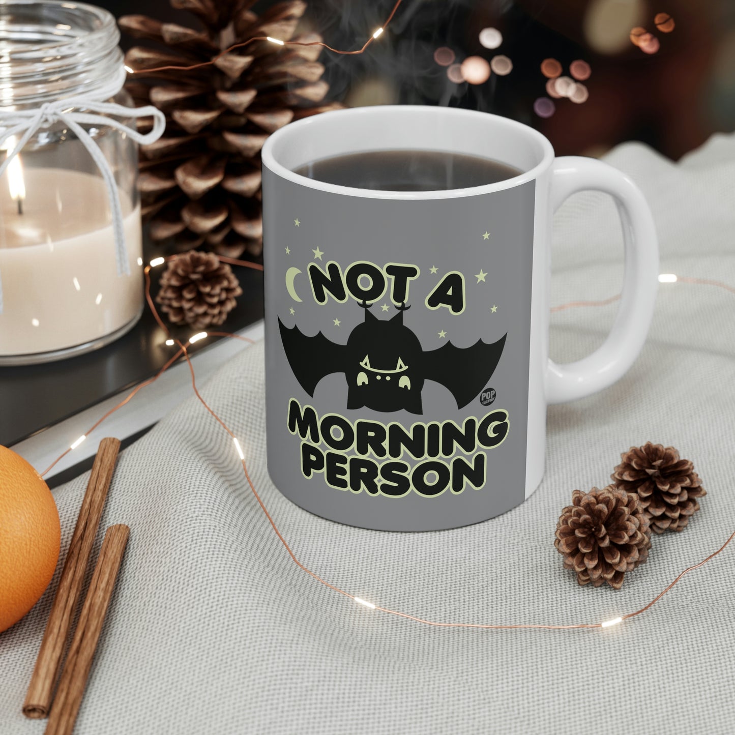 NOT A MORNING PERSON BAT COFFEE MUG