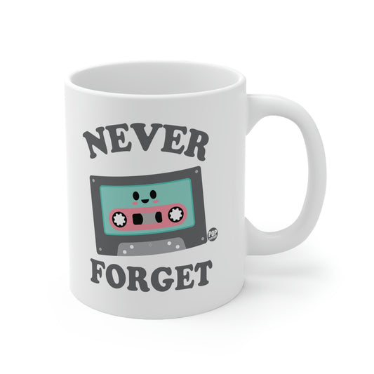 NEVER FORGET CASSETTE TAPE COFFEE MUG