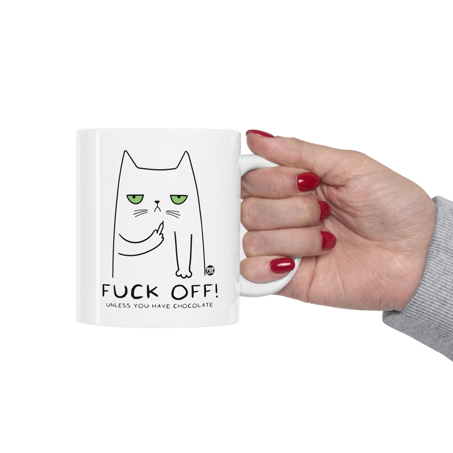 FUCK OFF CHOCOLATE CAT COFFEE MUG\