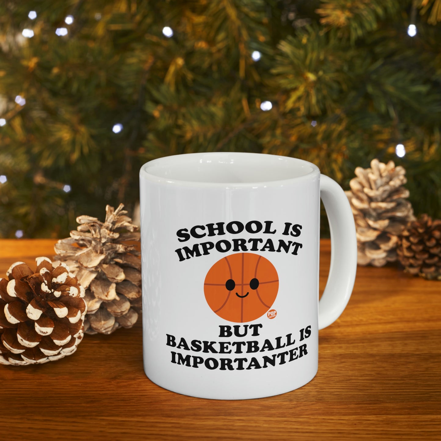 SCHOOL IS IMPORTANT BUT BASKETBALL IS IMPORTANTER COFFEE MUG