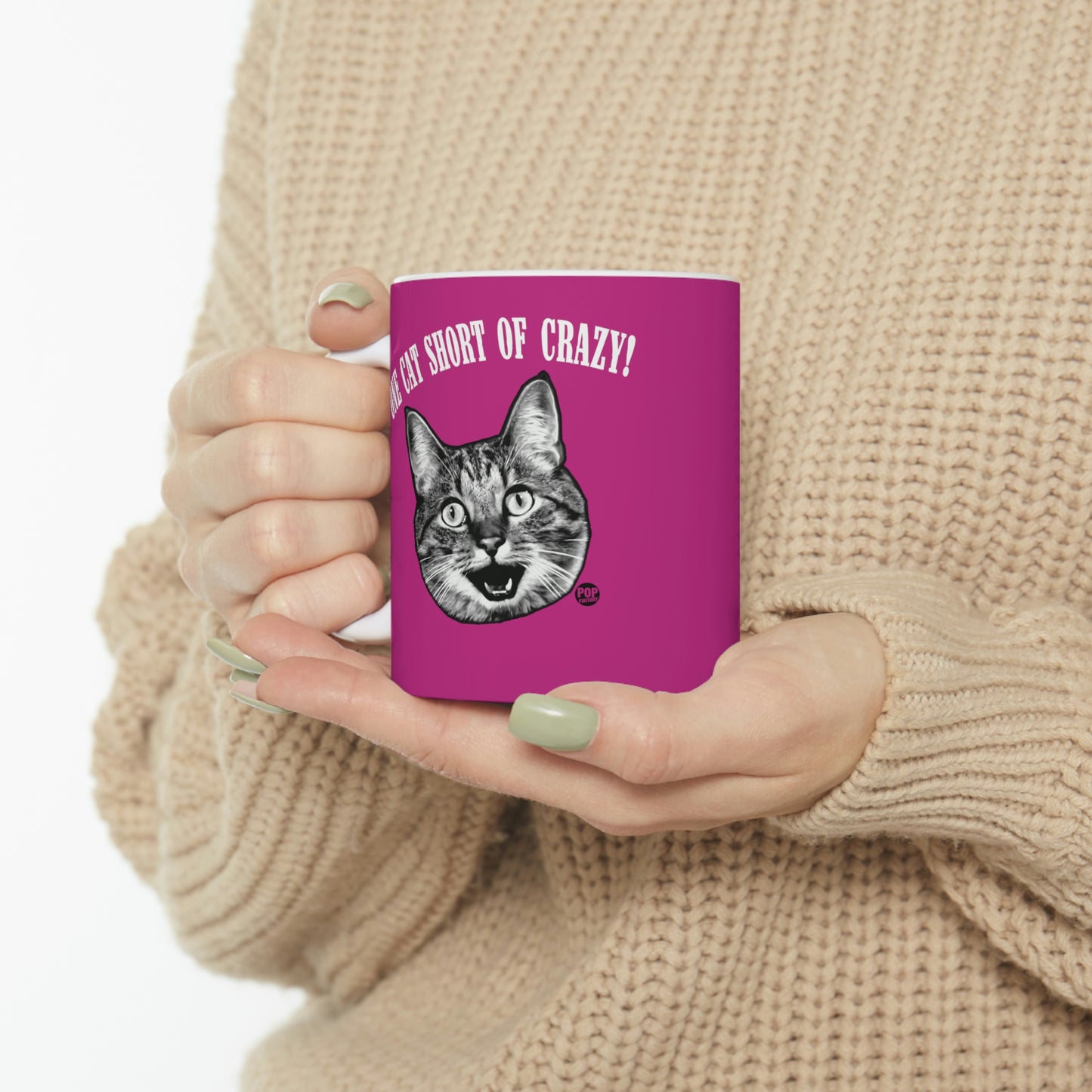 ONE CAT SHORT OF CRAZY!  COFFEE MUG