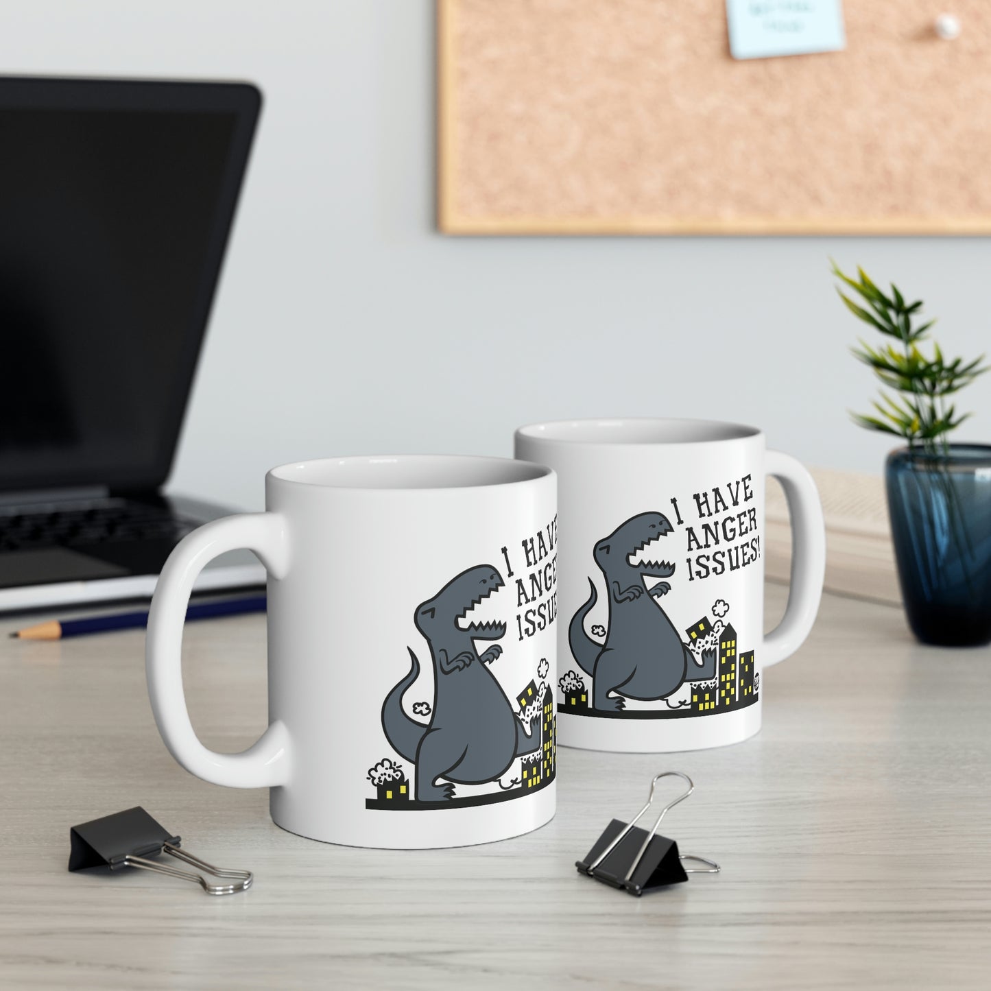 ANGER ISSUES DINOSAUR COFFEE MUG