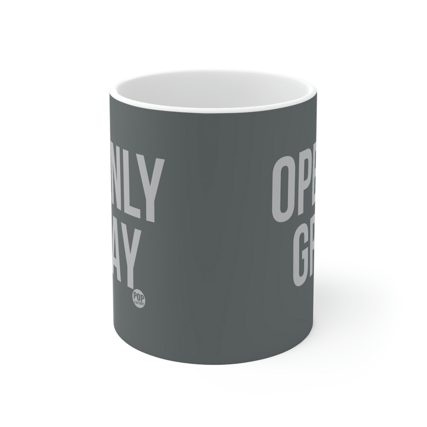 OPENLY GRAY COFFEE MUG