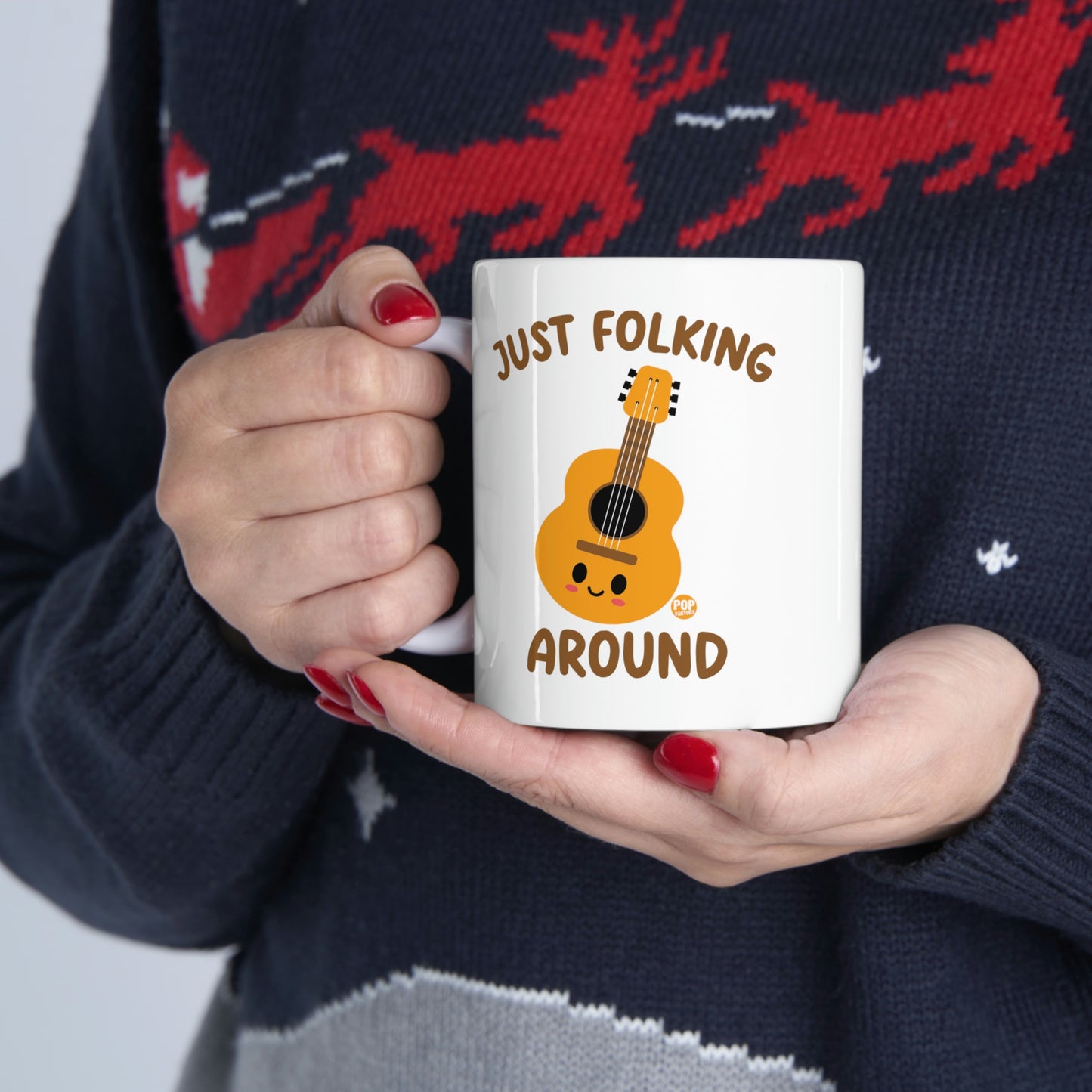 Just Folking Around Guitar Coffee Mug