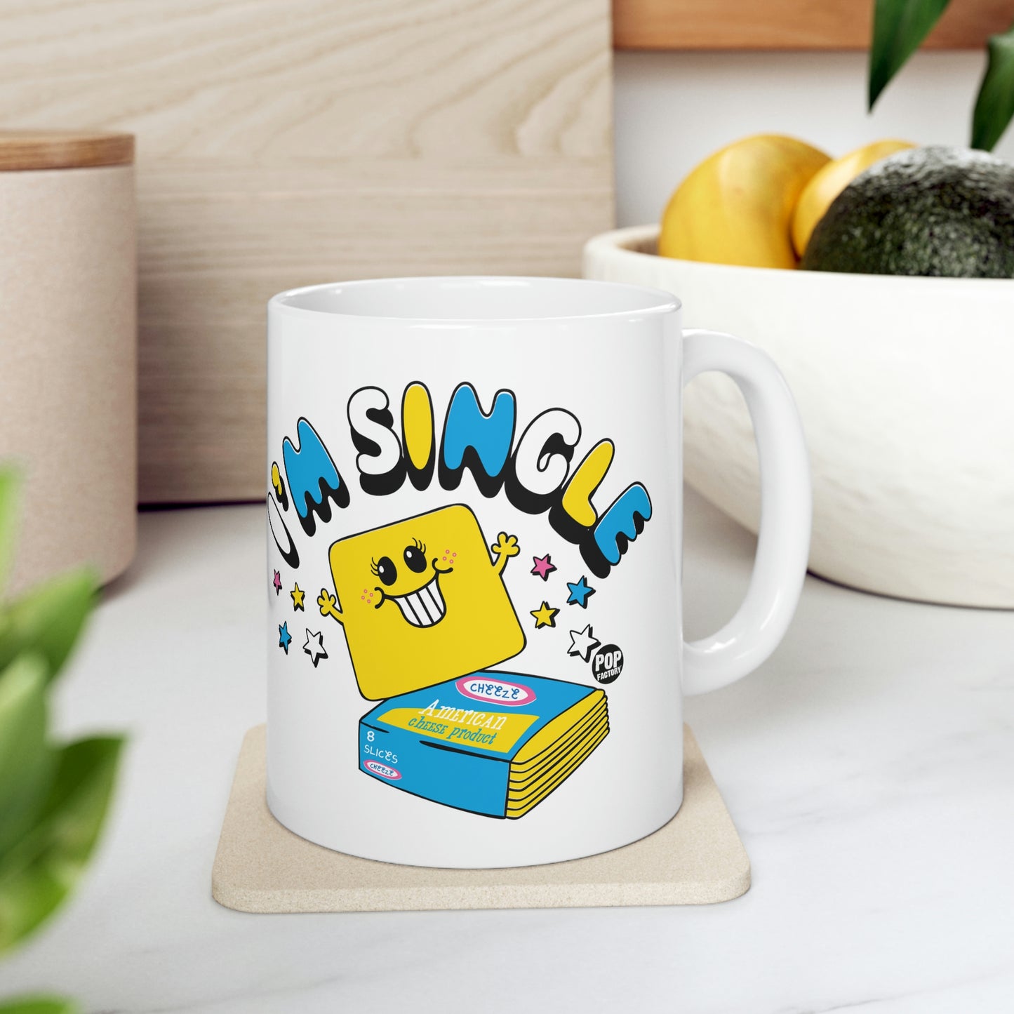 I'M SINGLE CHEESE COFFEE MUG