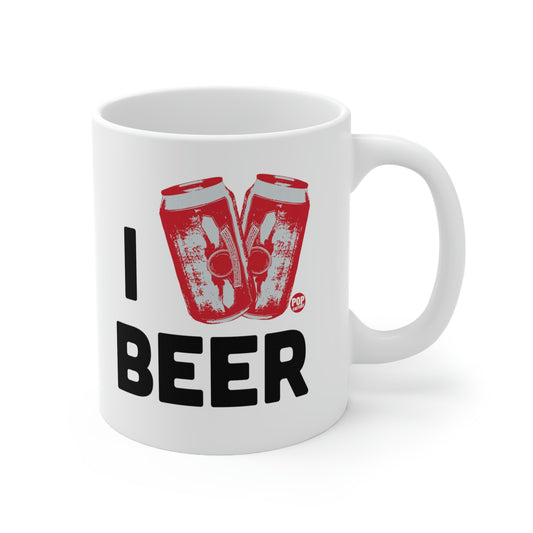 I LOVE BEER CANS COFFEE MUG