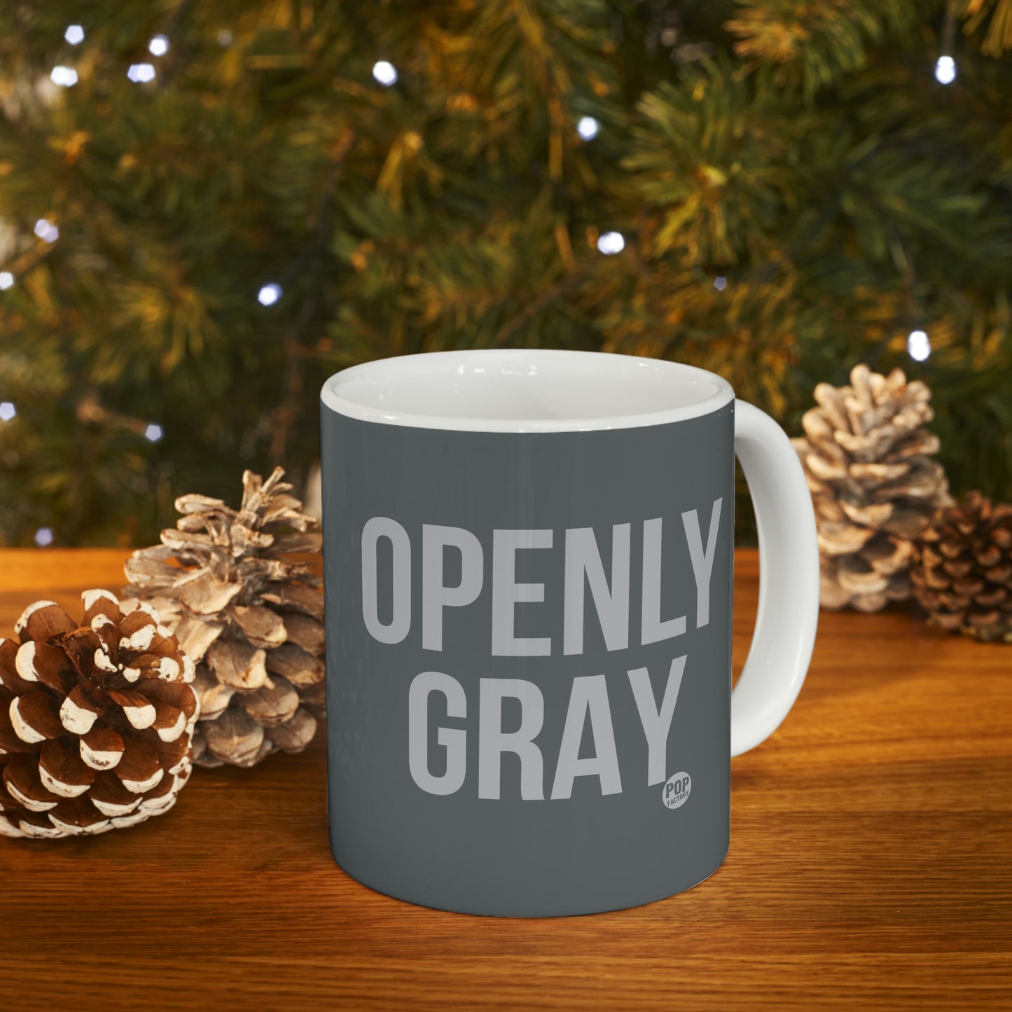 OPENLY GRAY COFFEE MUG