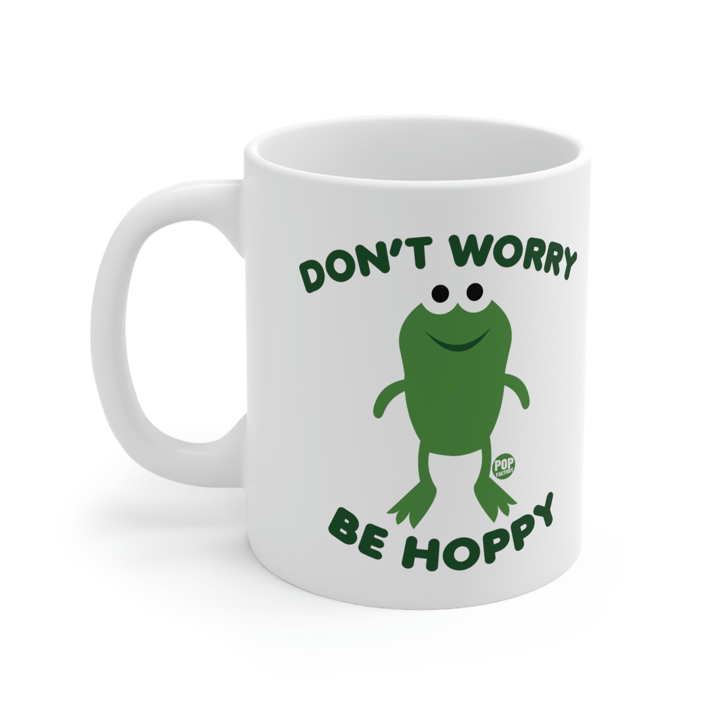 DON'T WORRY BE HAPPY FROG COFFEE MUG