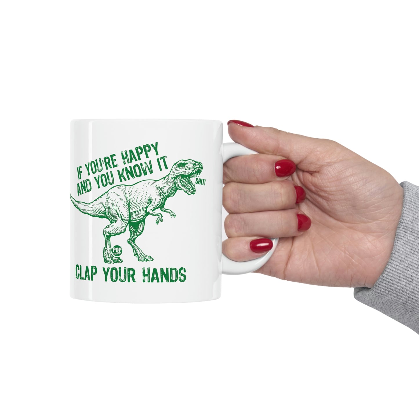 CLAP YOUR HANDS T REX COFFEE MUG