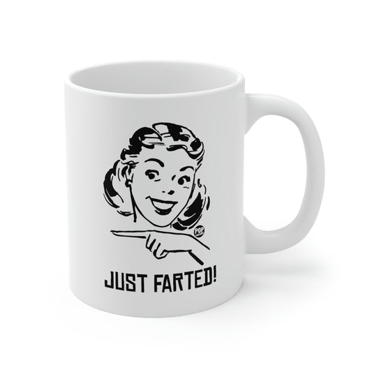 JUST FARTED COFFEE MUG