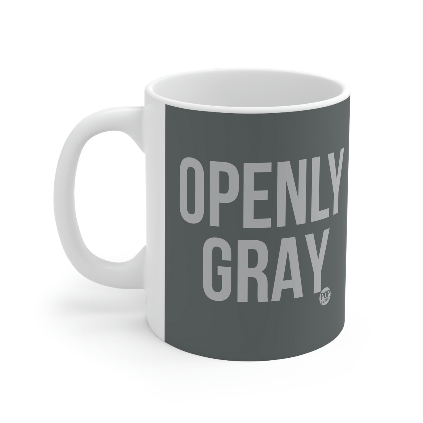 OPENLY GRAY COFFEE MUG