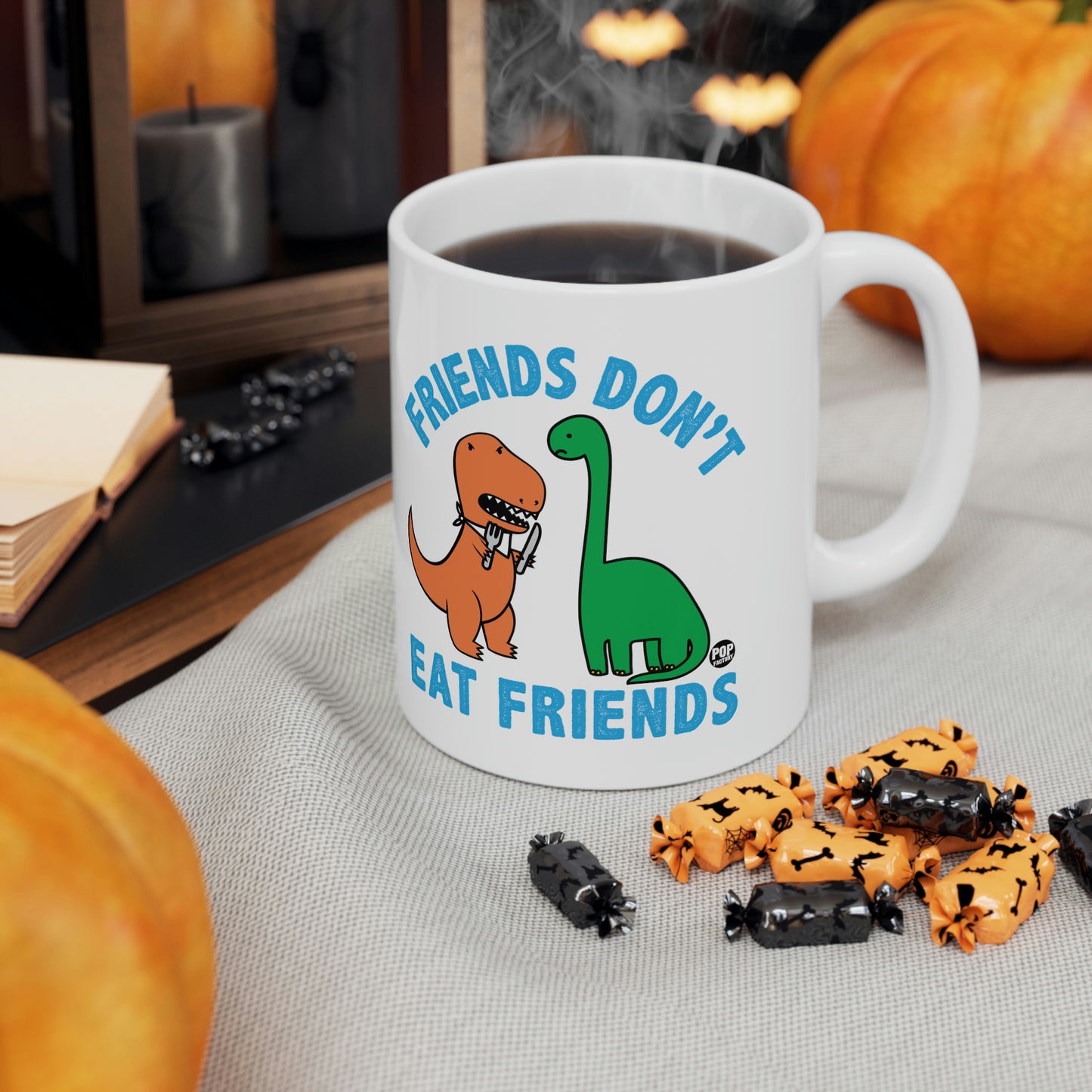 FRIENDS DON'T EAT FRIENDS DINOS COFFEE MUG