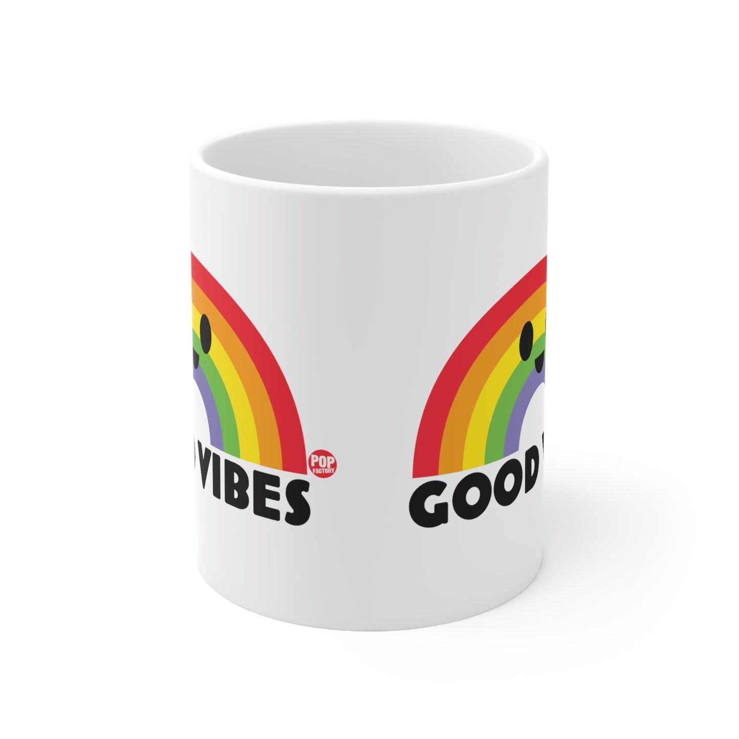 GOOD VIBES RAINBOW COFFEE MUG