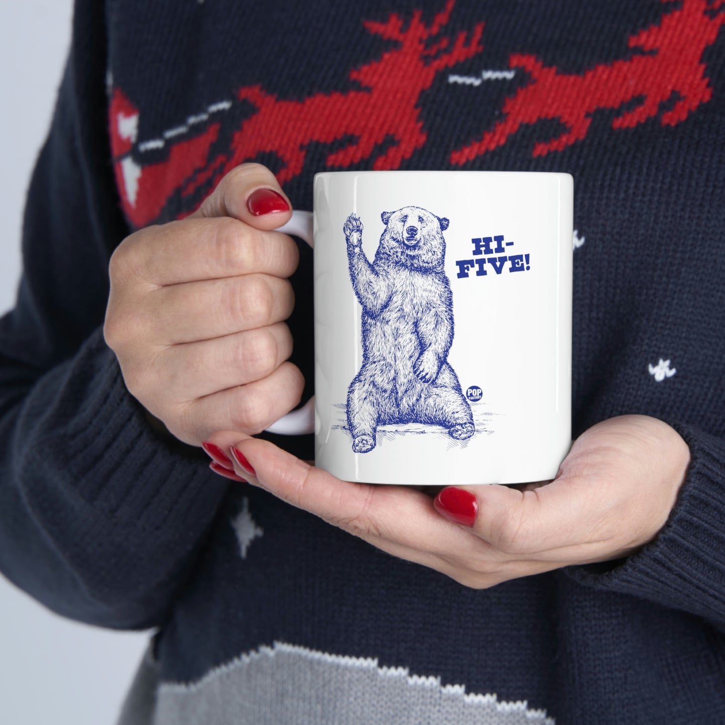 HI FIVE BEAR COFFEE MUG