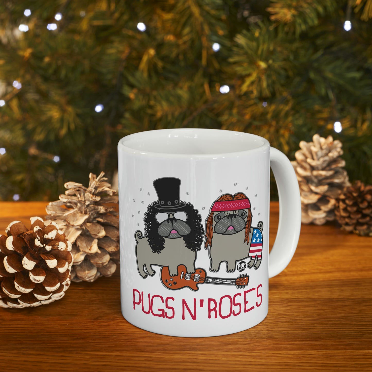 PUGS AND ROSES COFFEE MUG