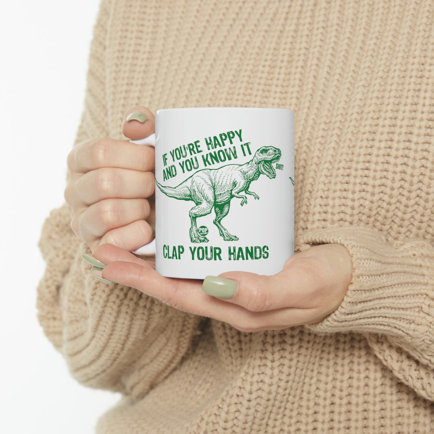 CLAP YOUR HANDS T REX COFFEE MUG