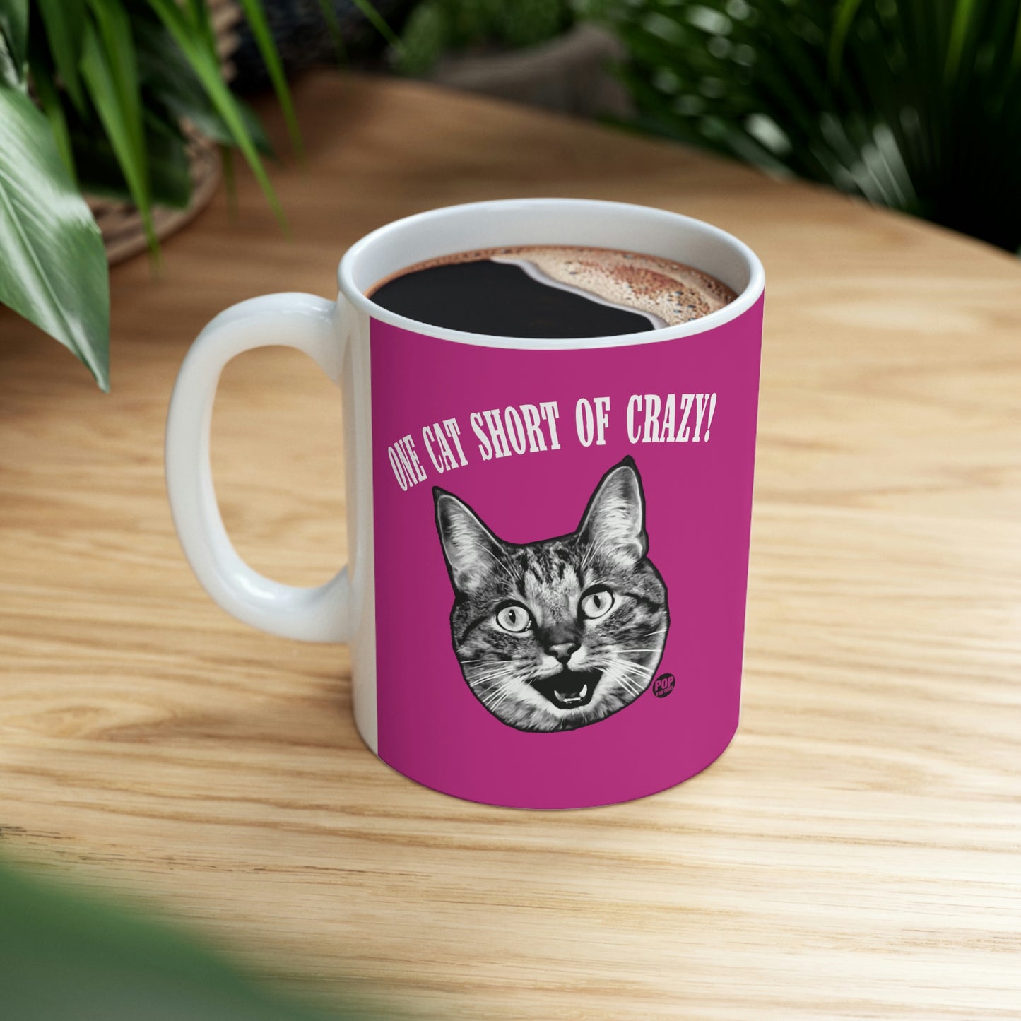 ONE CAT SHORT OF CRAZY!  COFFEE MUG