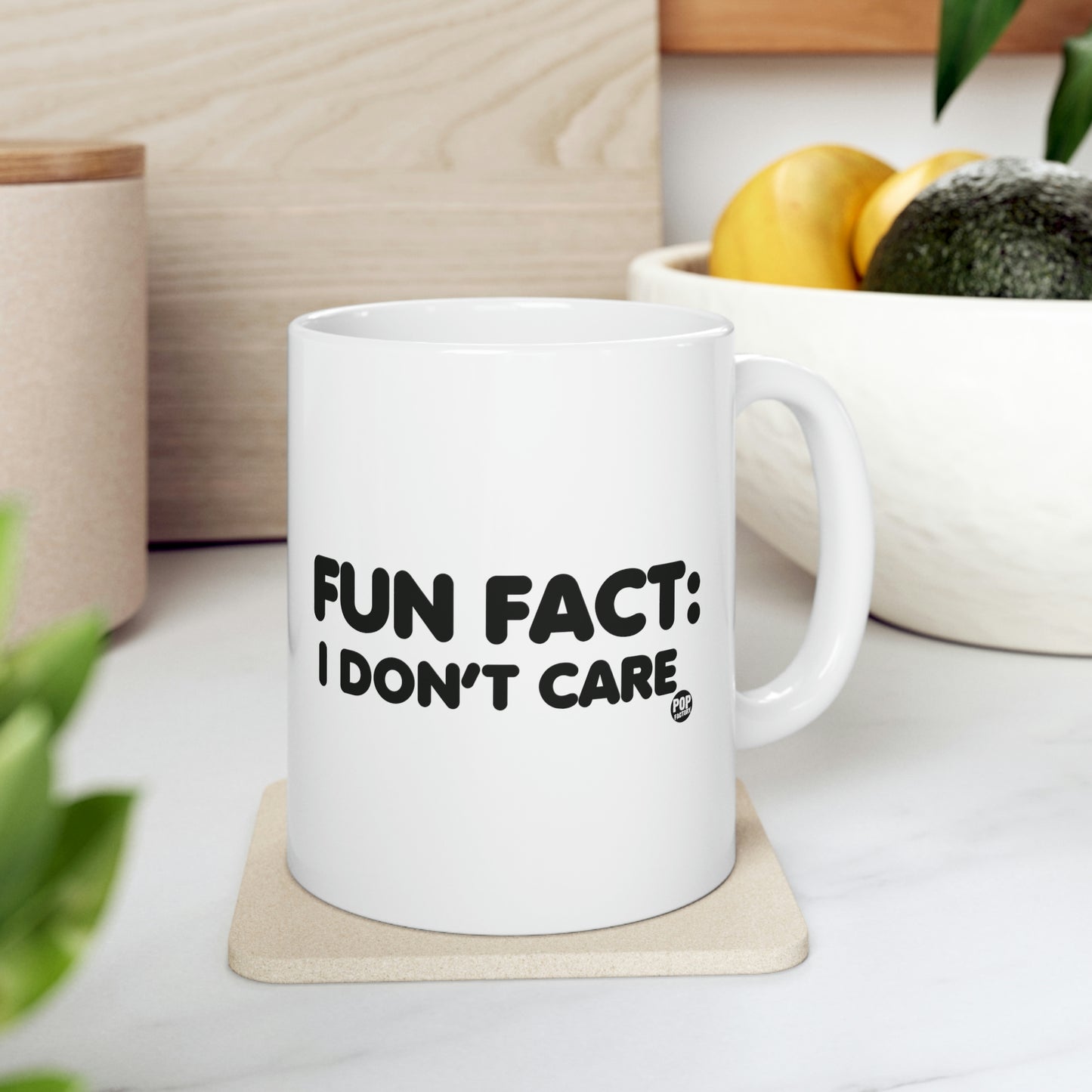 FUN FACT: I DON'T CARE COFFEE MUG