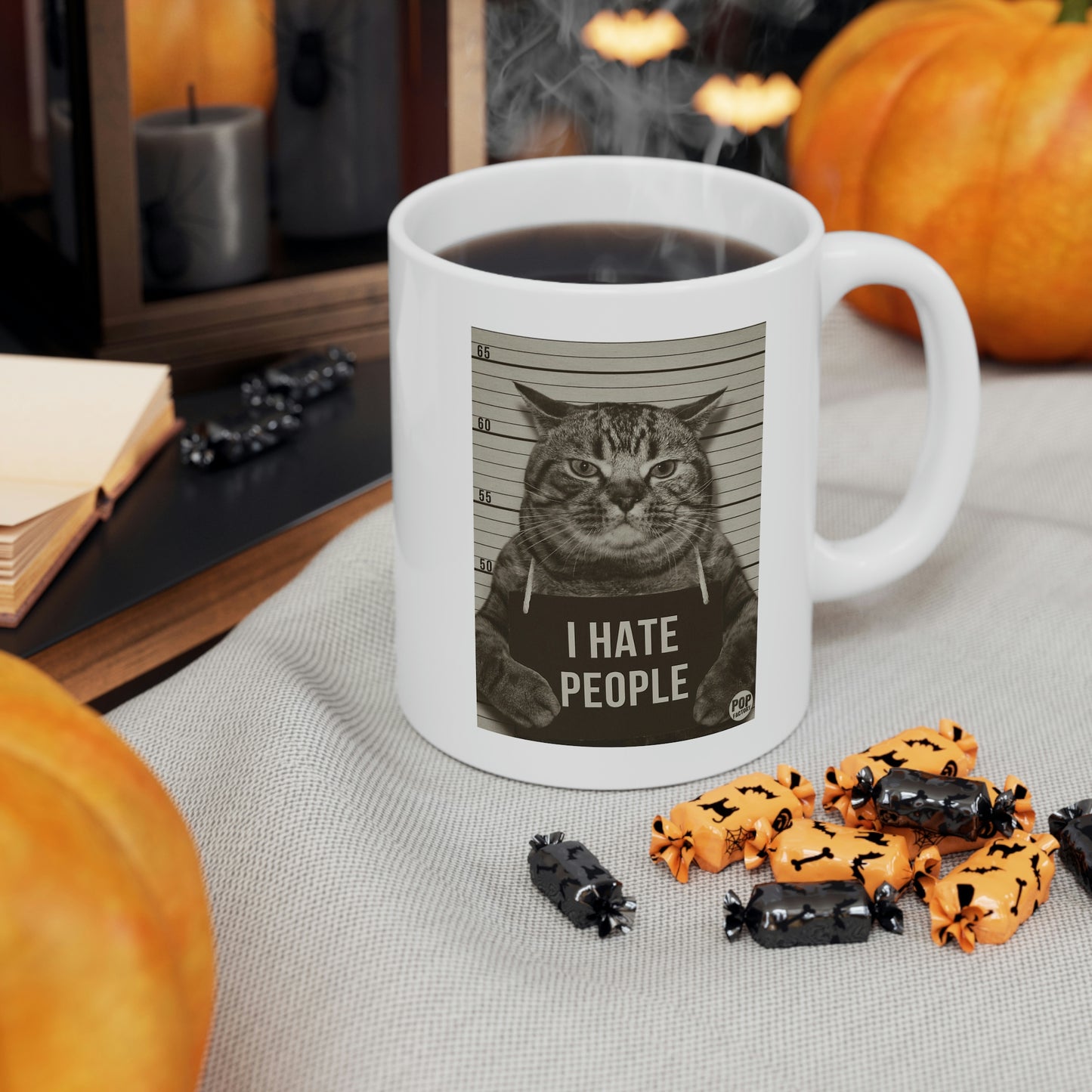 I HATE PEOPLE! CAT COFFEE MUG