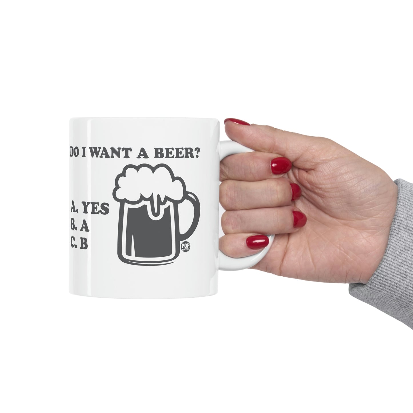 DO I WANT A BEER?  COFFEE MUG