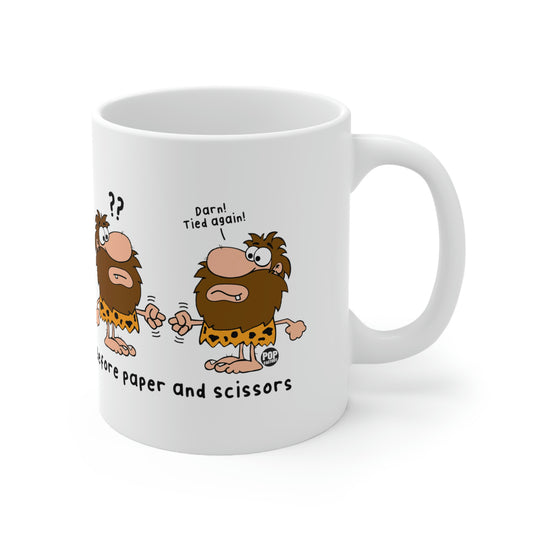 CAVEMEN ROCK SISSOR COFFEE MUG